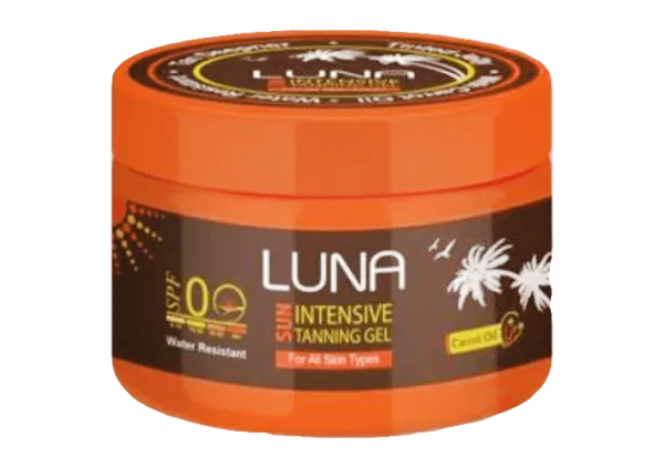 Luna Sun Intensive Water-Resistant Tanning جل for All Skin Types with Carrot زيت SPF0