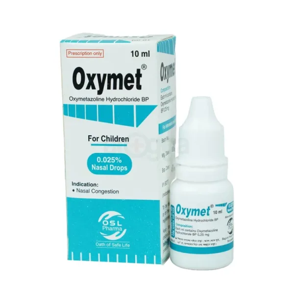 Oxymet 0.025% Oxymetazoline HCL Pediatric Nasal Decongestant نقط
