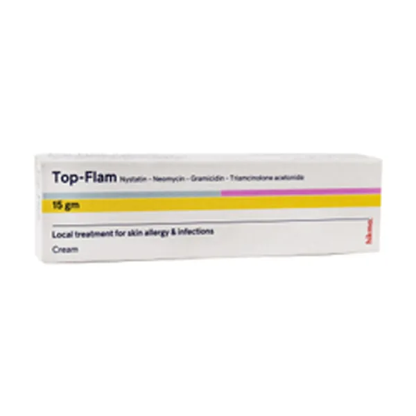 Top-Flam 2.5 مجم Neomycin 0.25 مجم Gramicidin & 1 مجم Triamcinolone كريم for Skin Allergies & Infection