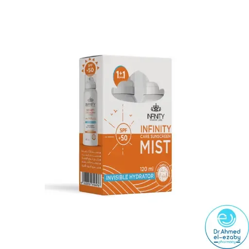 Infinity Water-Resistant Invisible مرطب ومغذي واقي شمس Mist for All Skin Types SPF50+ (1+1 Free)