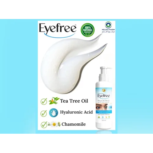 Eyefree Refreshing Soft Eyelid غسول منظف with Tea Tree زيت حمض الهيالورونيك & Chamomile Extract