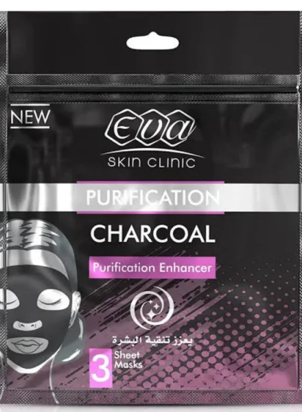 إيفا Skin Clinic Purification Enhancer Facial Sheet Masks with Charcoal Extract